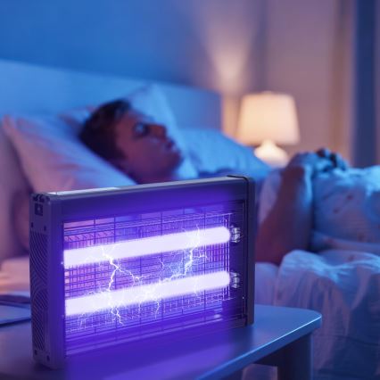 Brilagi - Trappola elettrica per insetti 2xUV/18W/230V 100 m2 nera