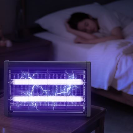 Brilagi - Trappola elettrica per insetti 2xUV/18W/230V 100 m2 nera