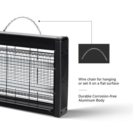 Brilagi - Trappola elettrica per insetti 2xUV/18W/230V 100 m2 nera