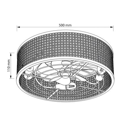 Brilagi - Ventilatore da soffitto 4xE27/40W/230V Ø 50 cm bambù + telecomando