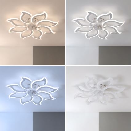 Brilagi - Ventilatore da soffitto LED dimmerabile LED/44W/230V Ø 90 cm bianco + telecomando