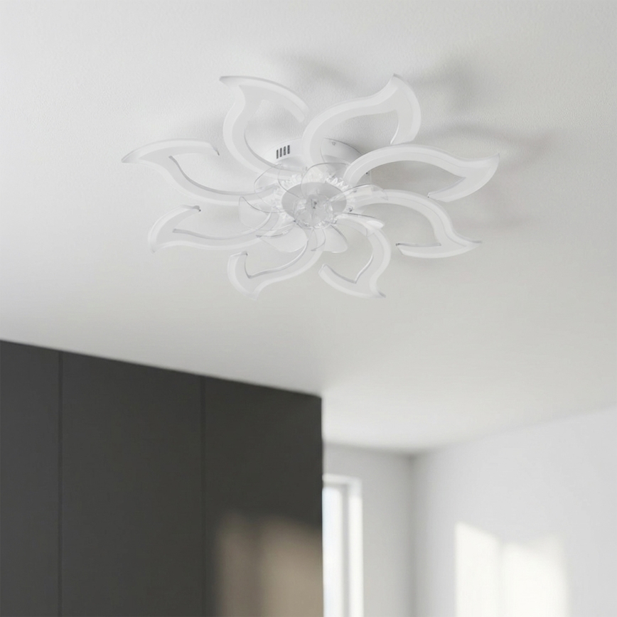 Brilagi - Ventilatore da soffitto LED dimmerabile LED/44W/230V Ø 90 cm bianco + telecomando
