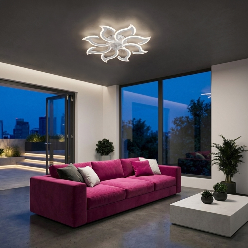 Brilagi - Ventilatore da soffitto LED dimmerabile LED/44W/230V Ø 90 cm bianco + telecomando