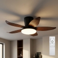 Brilagi - Ventilatore da soffitto a LED dimmerabile LED/32W/230V 95 cm nero/marrone + telecomando