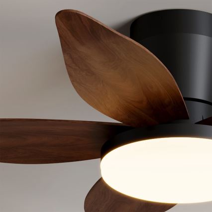 Brilagi - Ventilatore da soffitto a LED dimmerabile LED/32W/230V 95 cm nero/marrone + telecomando