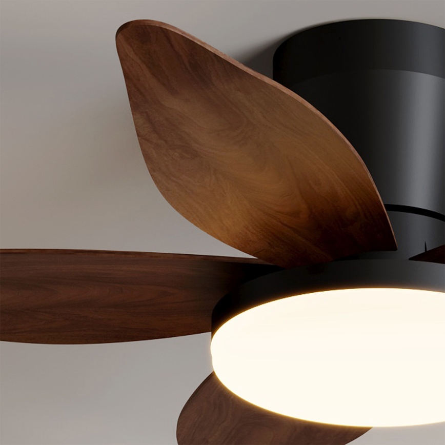 Brilagi - Ventilatore da soffitto a LED dimmerabile LED/32W/230V 95 cm nero/marrone + telecomando