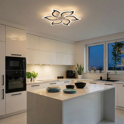 Brilagi - Ventilatore da soffitto LED dimmerabile, 34W, 230V, 3000-6500K, diametro 83 cm, nero, con telecomando