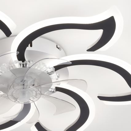 Brilagi - Ventilatore da soffitto LED dimmerabile, 34W, 230V, 3000-6500K, diametro 83 cm, nero, con telecomando