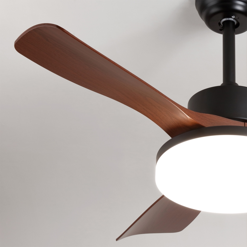 Brilagi - Ventilatore da soffitto dimmerabile a LED/34W/230V 106 cm nero/marrone + telecomando
