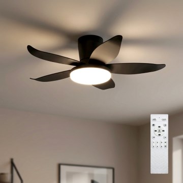Brilagi - Ventilatore da soffitto dimmerabile a LED/32W/230V 3000-6500K Ø 95 cm nero + telecomando