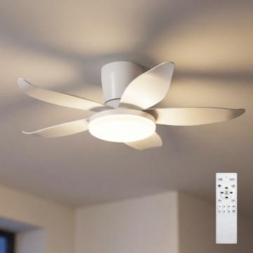 Brilagi - Ventilatore da soffitto dimmerabile a LED 32W/230V Ø 95 cm bianco + telecomando