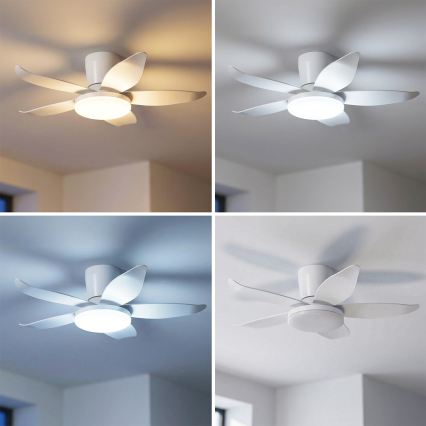 Brilagi - Ventilatore da soffitto dimmerabile a LED 32W/230V Ø 95 cm bianco + telecomando