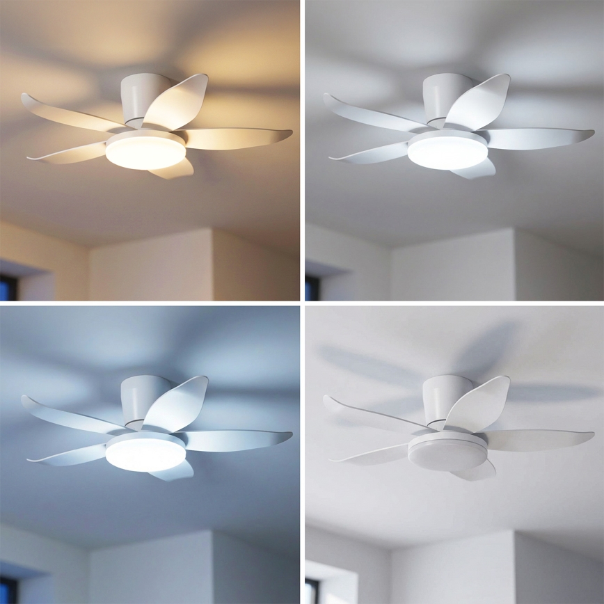Brilagi - Ventilatore da soffitto dimmerabile a LED 32W/230V Ø 95 cm bianco + telecomando