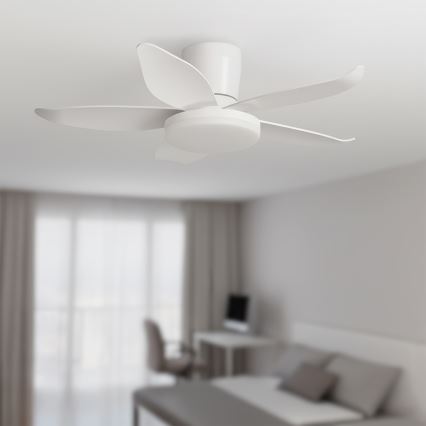 Brilagi - Ventilatore da soffitto dimmerabile a LED 32W/230V Ø 95 cm bianco + telecomando