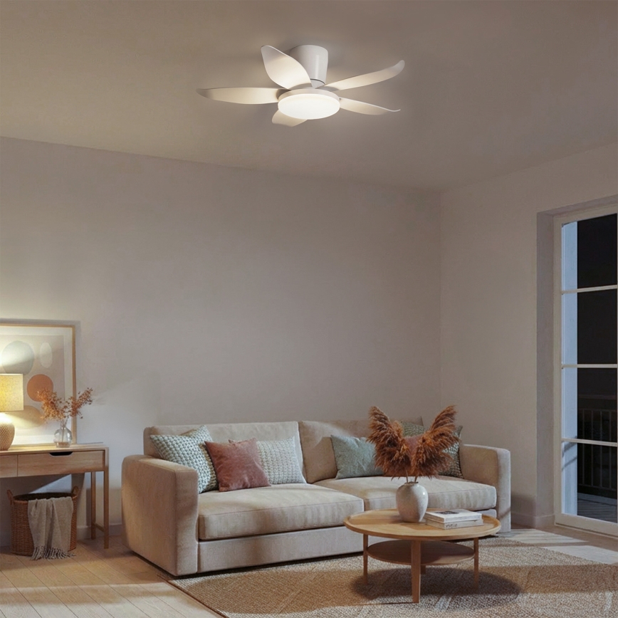 Brilagi - Ventilatore da soffitto dimmerabile a LED 32W/230V Ø 95 cm bianco + telecomando