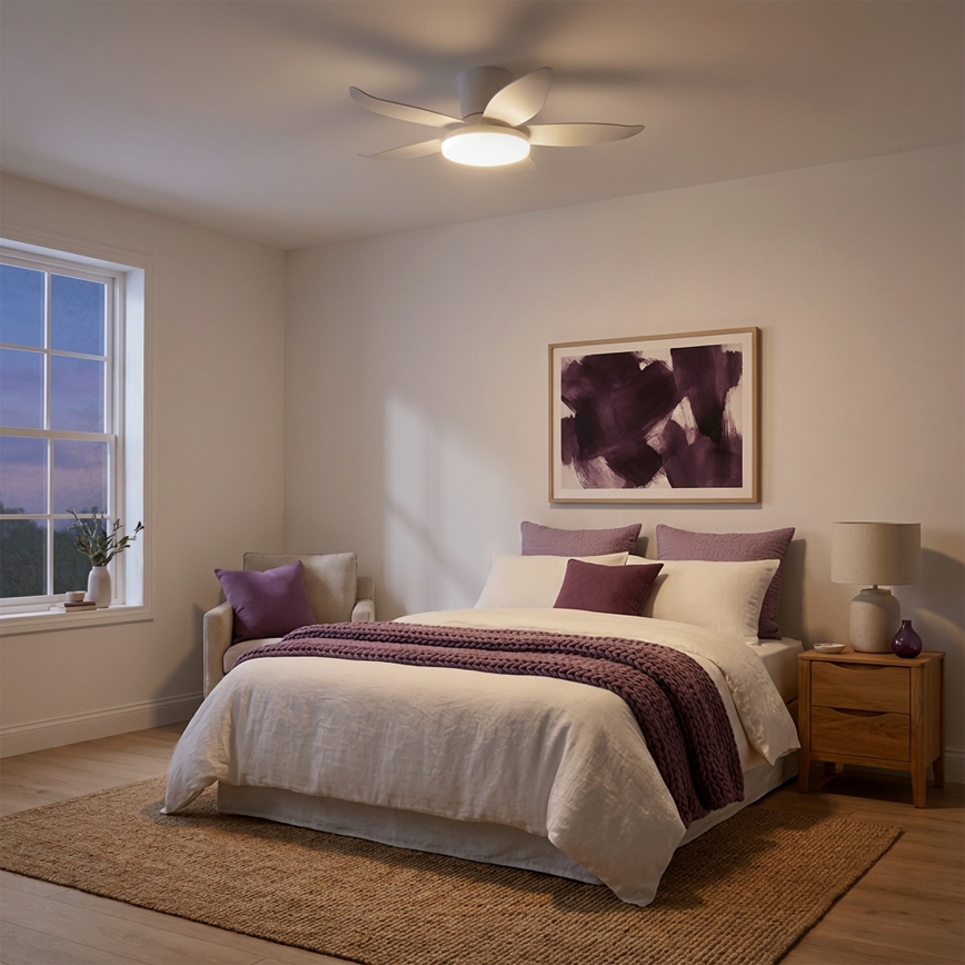 Brilagi - Ventilatore da soffitto dimmerabile a LED 32W/230V Ø 95 cm bianco + telecomando