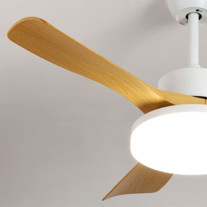 Brilagi - Ventilatore da soffitto LED dimmerabile 34W/230V 106 cm bianco/marrone + telecomando