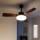 Brilagi - Ventilatore da soffitto dimmerabile a LED/34W/230V 106 cm nero/marrone + telecomando