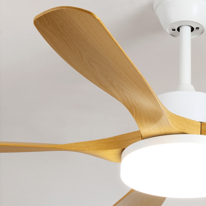 Brilagi - Ventilatore da soffitto LED dimmerabile LED/34W/230V 132 cm bianco/marrone + telecomando