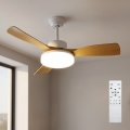 Brilagi - Ventilatore da soffitto dimmerabile a LED/34W/230V 3000-6500K diam. 106 cm bianco/marrone + telecomando