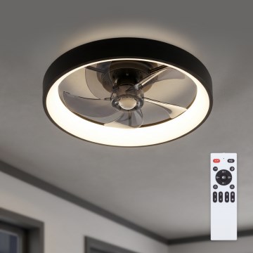 Brilagi - Ventilatore da soffitto dimmerabile a LED/34W/230V 3000-6500K Ø 50 cm nero + telecomando