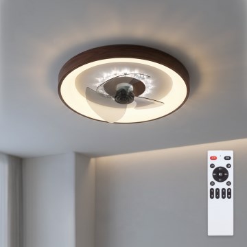 Brilagi - Ventilatore da soffitto dimmerabile a LED 34W/230V, Ø 46 cm, marrone + telecomando