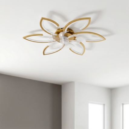 Brilagi - Ventilatore da soffitto dimmerabile LED/34W/230V Ø 78 cm, finitura dorata + telecomando