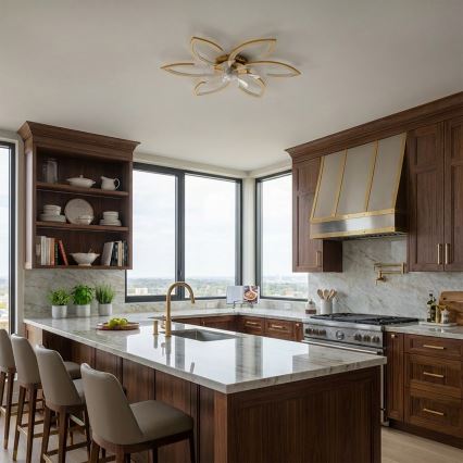 Brilagi - Ventilatore da soffitto dimmerabile LED/34W/230V Ø 78 cm, finitura dorata + telecomando