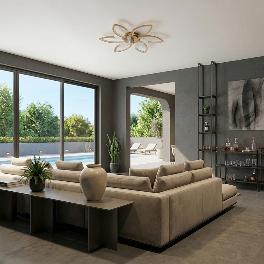 Brilagi - Ventilatore da soffitto dimmerabile LED/34W/230V Ø 78 cm, finitura dorata + telecomando