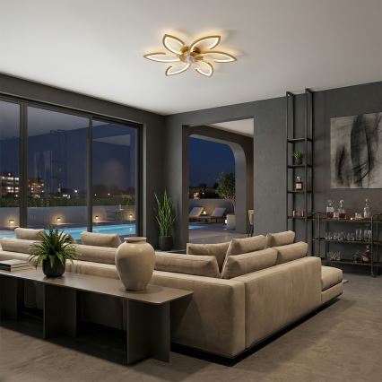 Brilagi - Ventilatore da soffitto dimmerabile LED/34W/230V Ø 78 cm, finitura dorata + telecomando