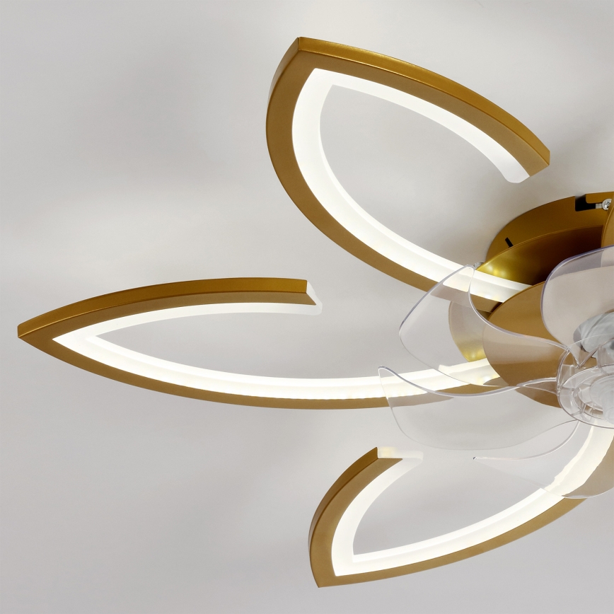 Brilagi - Ventilatore da soffitto dimmerabile LED/34W/230V Ø 78 cm, finitura dorata + telecomando