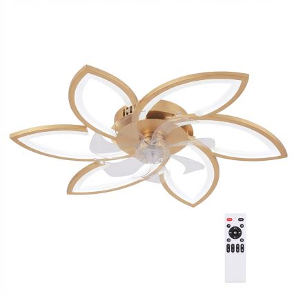 Brilagi - Ventilatore da soffitto dimmerabile LED/34W/230V Ø 78 cm, finitura dorata + telecomando