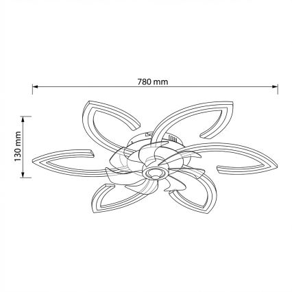 Brilagi - Ventilatore da soffitto dimmerabile LED/34W/230V Ø 78 cm, finitura dorata + telecomando
