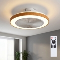 Brilagi - Ventilatore da soffitto dimmerabile a LED / 38W / 230V 3000–6500K Ø 50 cm bianco/marrone + telecomando