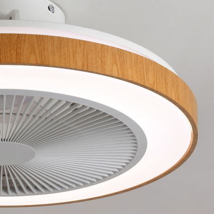 Brilagi - Ventilatore da soffitto dimmerabile LED/38W/230V 50 cm bianco/marrone + telecomando