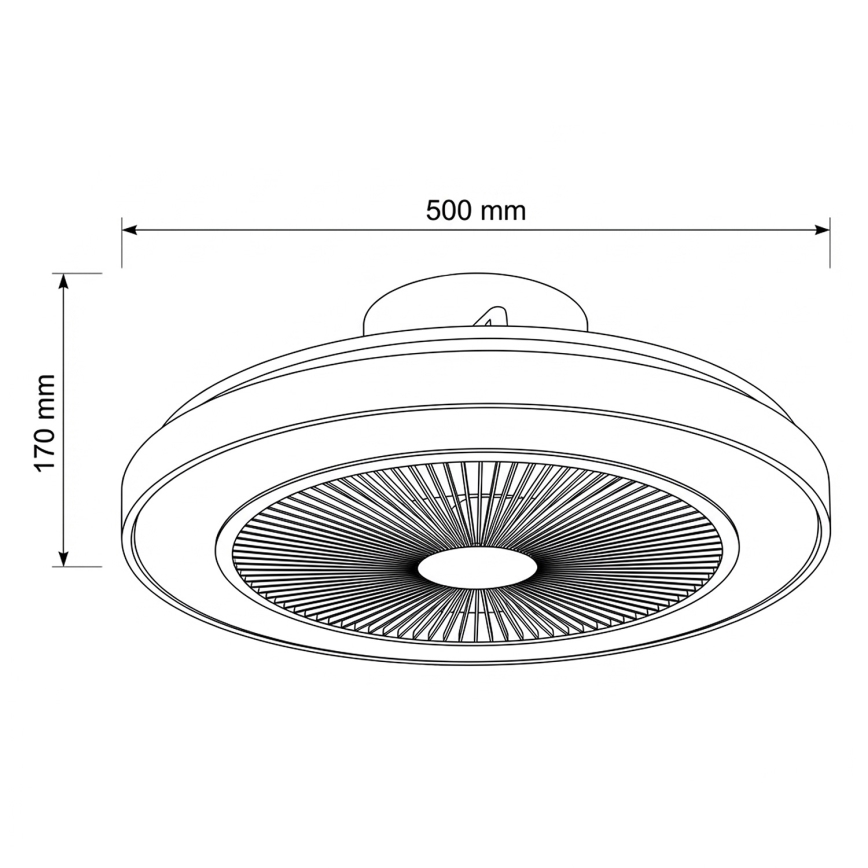 Brilagi - Ventilatore da soffitto dimmerabile LED/38W/230V 50 cm bianco/marrone + telecomando