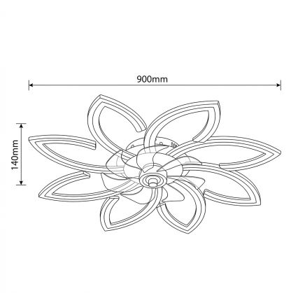 Brilagi - Ventilatore da soffitto dimmerabile a LED 43W/230V Ø 90 cm, finitura oro + telecomando