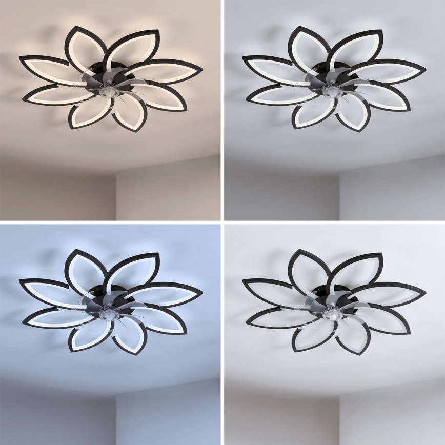 Brilagi - Ventilatore da soffitto dimmerabile LED/43W/230V 3000-6500K Ø 90 cm nero + telecomando