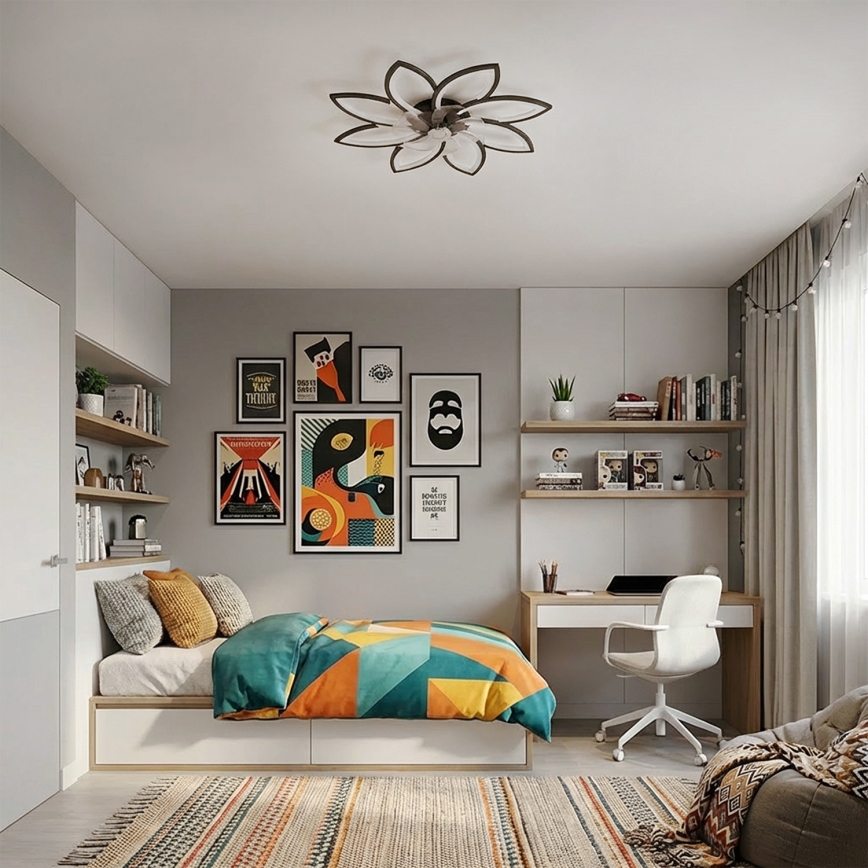 Brilagi - Ventilatore da soffitto dimmerabile LED/43W/230V 3000-6500K Ø 90 cm nero + telecomando
