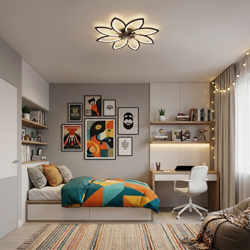 Brilagi - Ventilatore da soffitto dimmerabile LED/43W/230V 3000-6500K Ø 90 cm nero + telecomando