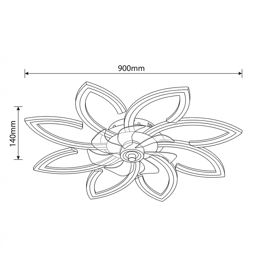 Brilagi - Ventilatore da soffitto dimmerabile LED/43W/230V 3000-6500K Ø 90 cm nero + telecomando