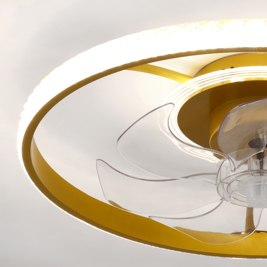 Brilagi - Ventilatore da soffitto dimmerabile LED/66W/230V 55 cm bianco/oro + telecomando