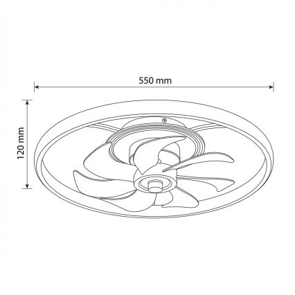 Brilagi - Ventilatore da soffitto dimmerabile LED/66W/230V 55 cm bianco/oro + telecomando