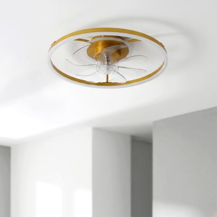 Brilagi - Ventilatore da soffitto dimmerabile LED/66W/230V 3000-6500K diam. 55 cm bianco/oro + telecomando
