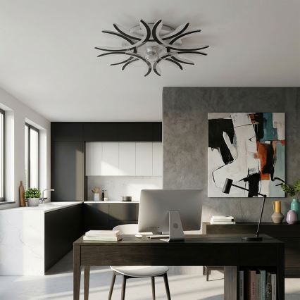 Brilagi - Ventilatore da soffitto dimmerabile a LED, 70W/230V, Ø 76 cm, nero, con telecomando