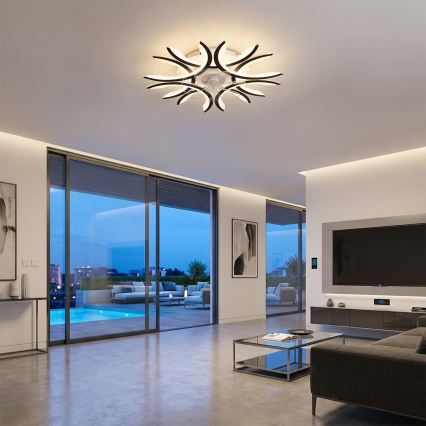 Brilagi - Ventilatore da soffitto dimmerabile a LED, 70W/230V, Ø 76 cm, nero, con telecomando