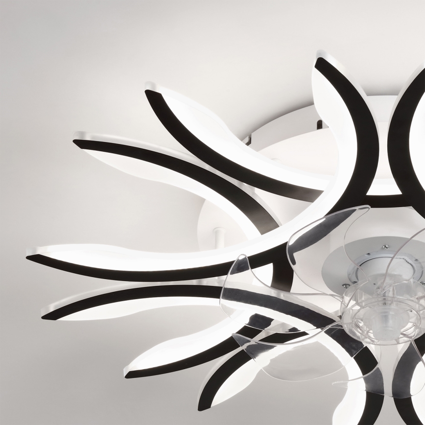 Brilagi - Ventilatore da soffitto dimmerabile a LED, 70W/230V, Ø 76 cm, nero, con telecomando