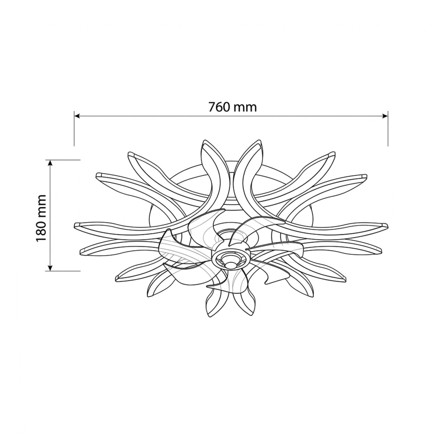 Brilagi - Ventilatore da soffitto dimmerabile a LED, 70W/230V, Ø 76 cm, nero, con telecomando
