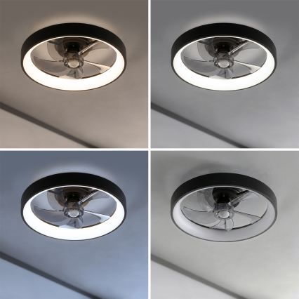 Brilagi - Ventilatore da soffitto LED dimmerabile LED/34W/230V diam. 50 cm nero + telecomando