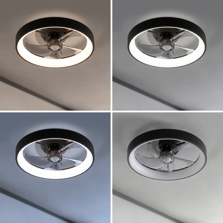 Brilagi - Ventilatore da soffitto LED dimmerabile LED/34W/230V diam. 50 cm nero + telecomando